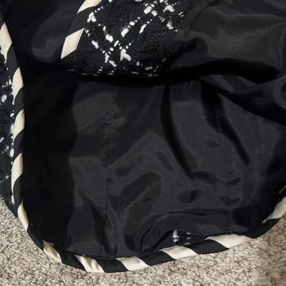 Vintage Carlisle Blazer Womens 8 Black Tweed Plaid Double Breasted Hong Kong 80s - Picture 5 of 9